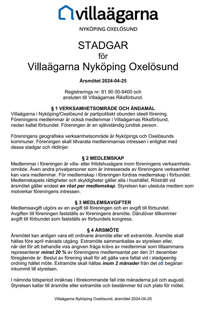 Villägarna stadgan v230-20180322
